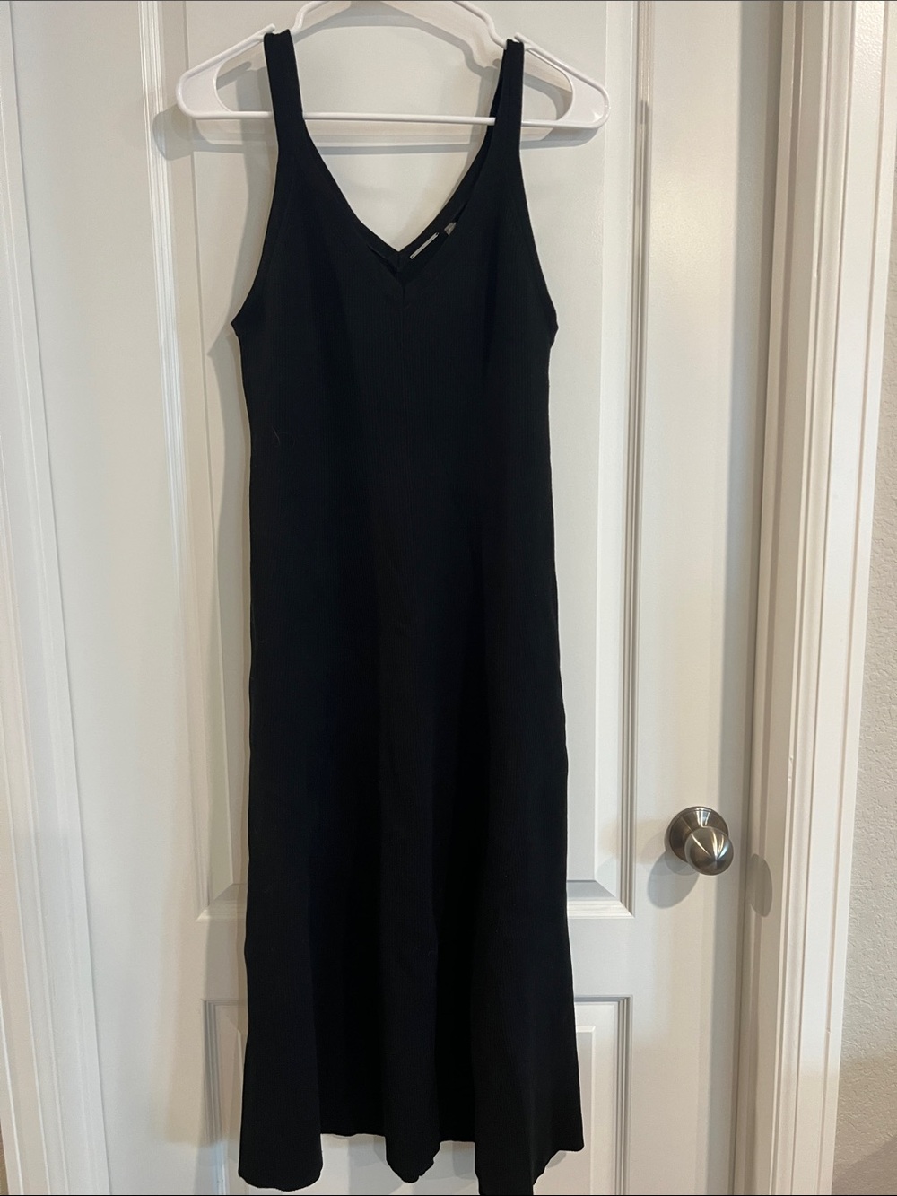 Tahari Black V-Neck Midi Slip Dress